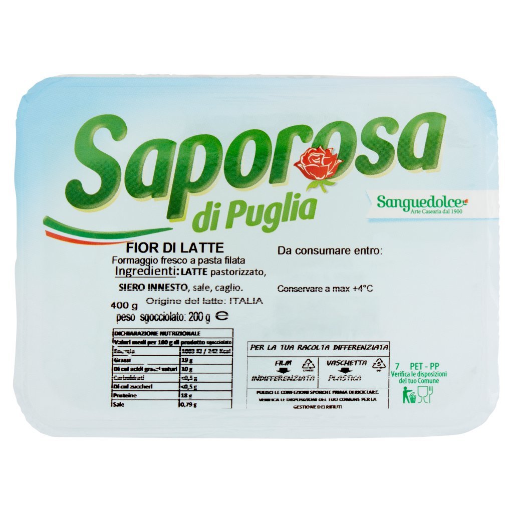Saporosa di Puglia Fior di Latte 200 g