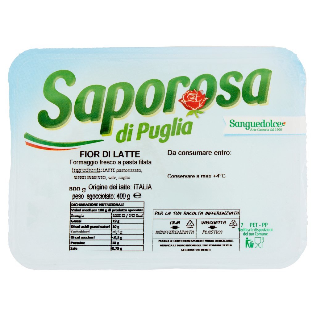 Saporosa di Puglia Fior di Latte 400 g