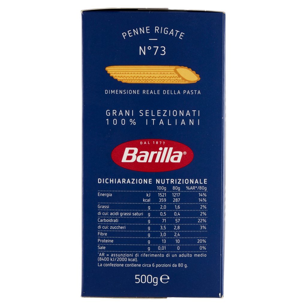 Barilla Pasta Penne Rigate N.73 100% Grano Italiano