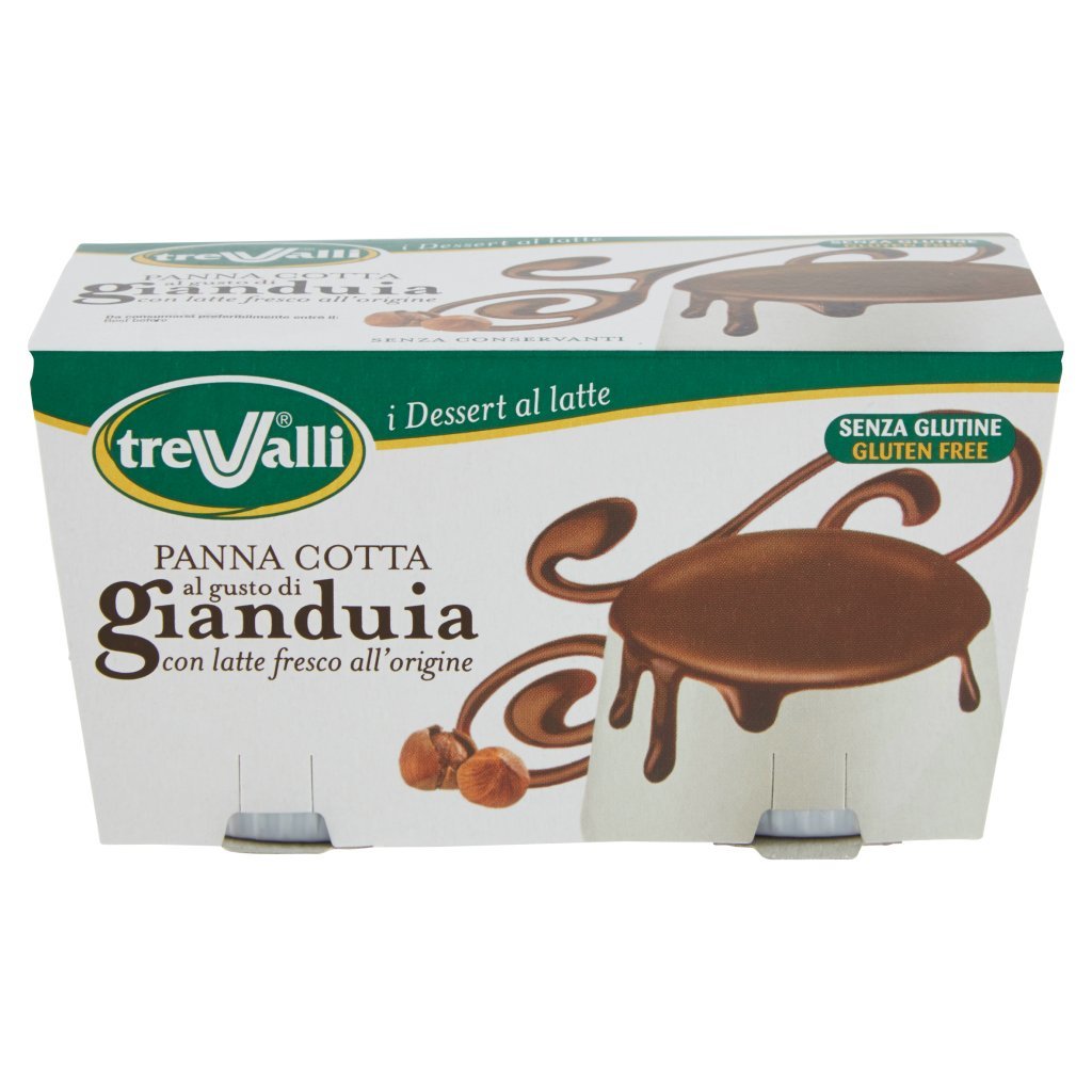 Trevalli I Dessert al Latte Panna Cotta al Gusto di Gianduia 2 x 100 g
