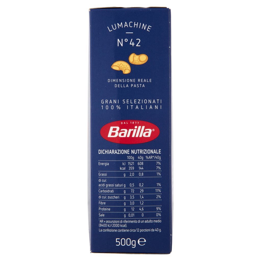 Barilla Pasta Lumachine N.42 100% Grano Italiano