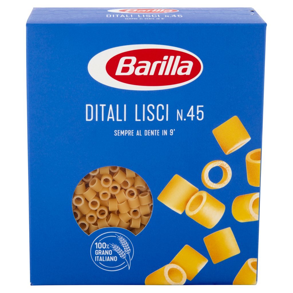 Barilla Pasta Ditali Lisci N.45 100% Grano Italiano