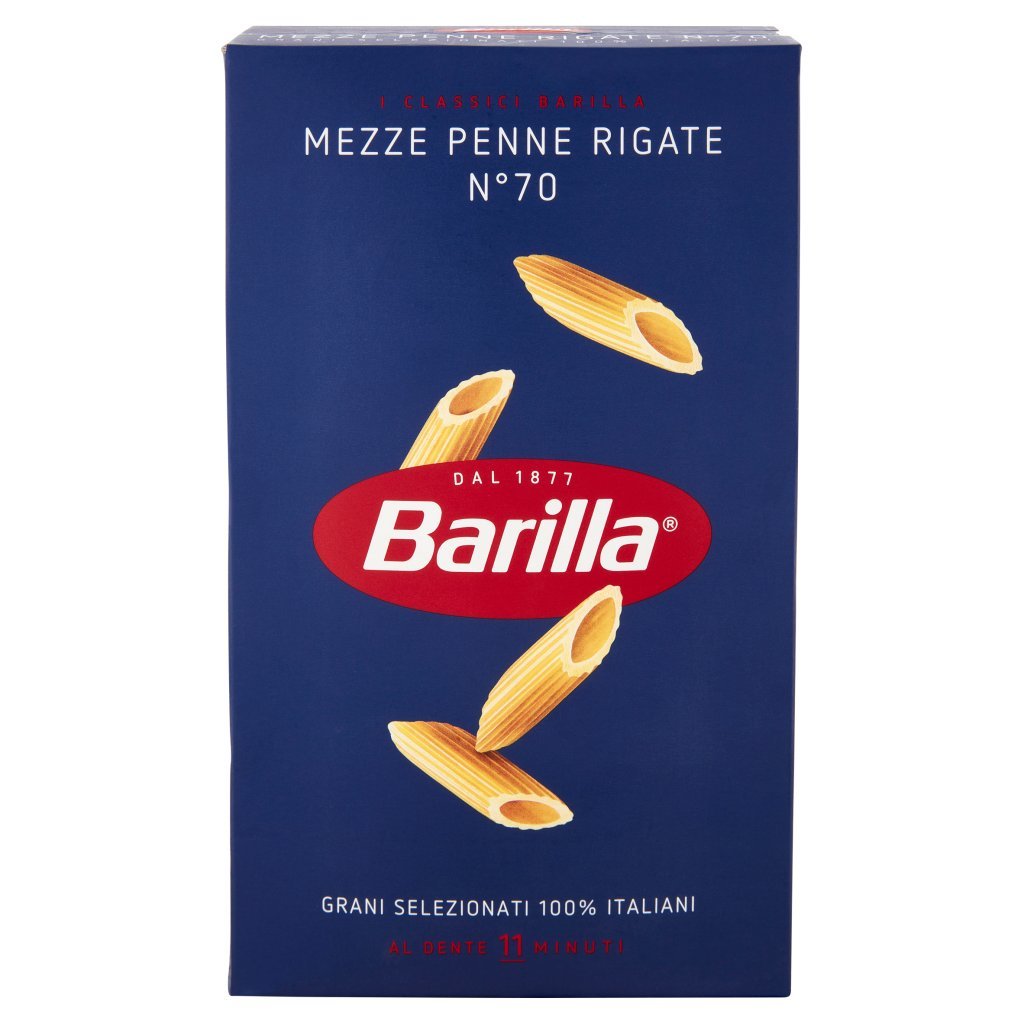 Barilla Pasta Mezze Penne Rigate N.70 100% Grano Italiano