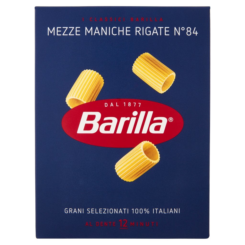 Barilla Pasta Mezze Maniche Rigate N.84 100% Grano Italiano