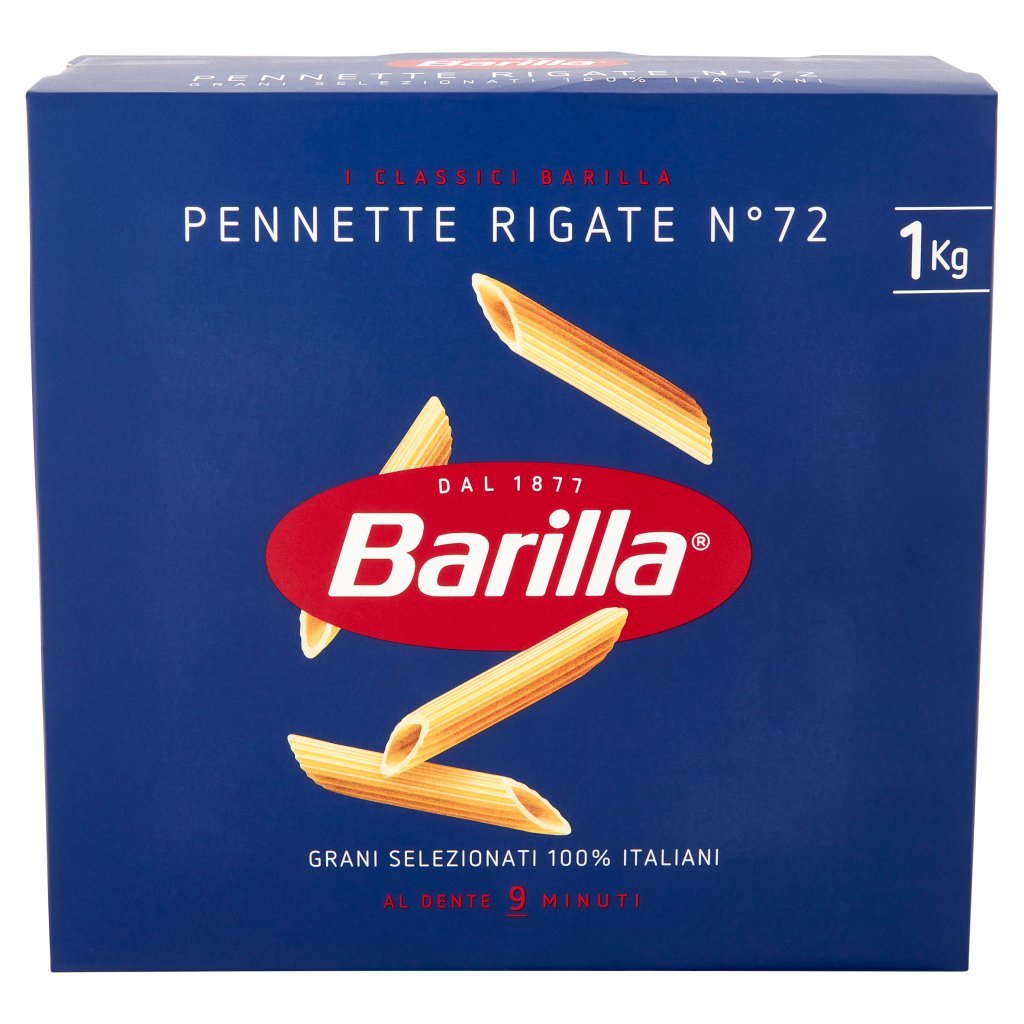 Barilla Pasta Pennette Rigate N.72 100% Grano Italiano 1kg