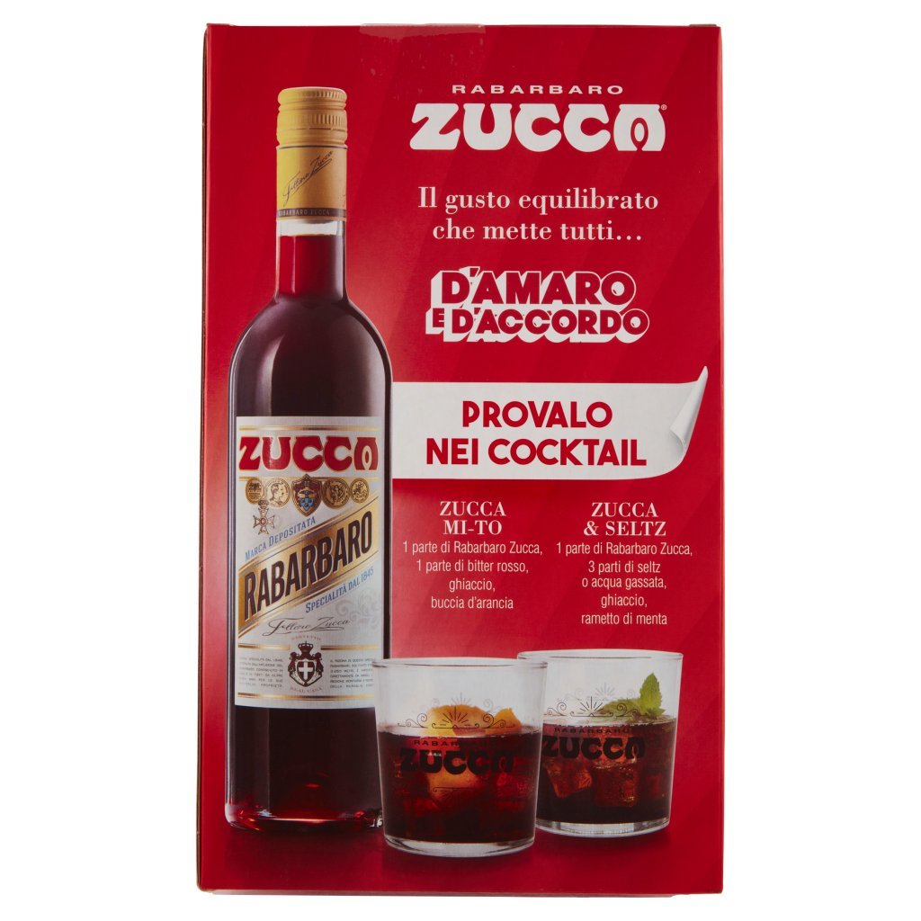 Zucca Rabarbaro  + 2 Bicchieri in Regalo