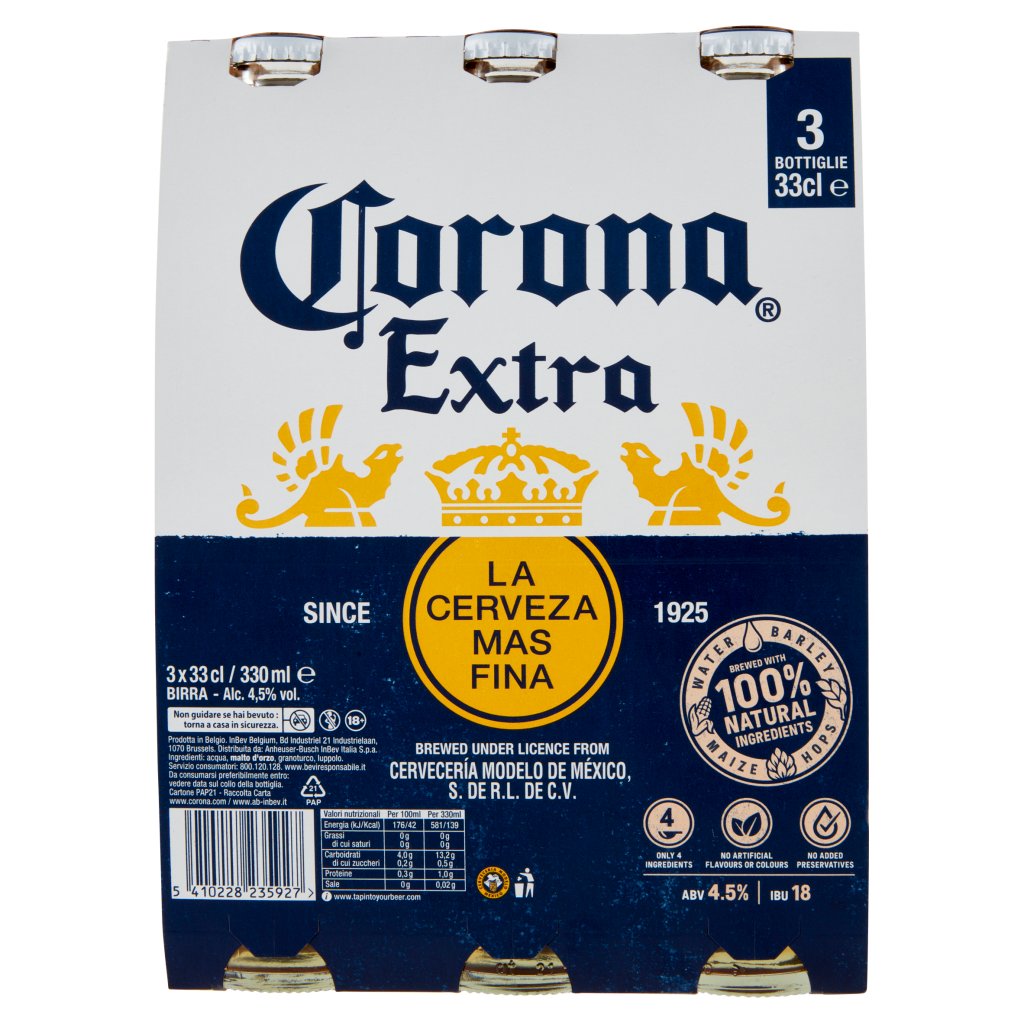 Corona Corona Extra Birra Lager Messicana Bottiglia 3x33cl Cl