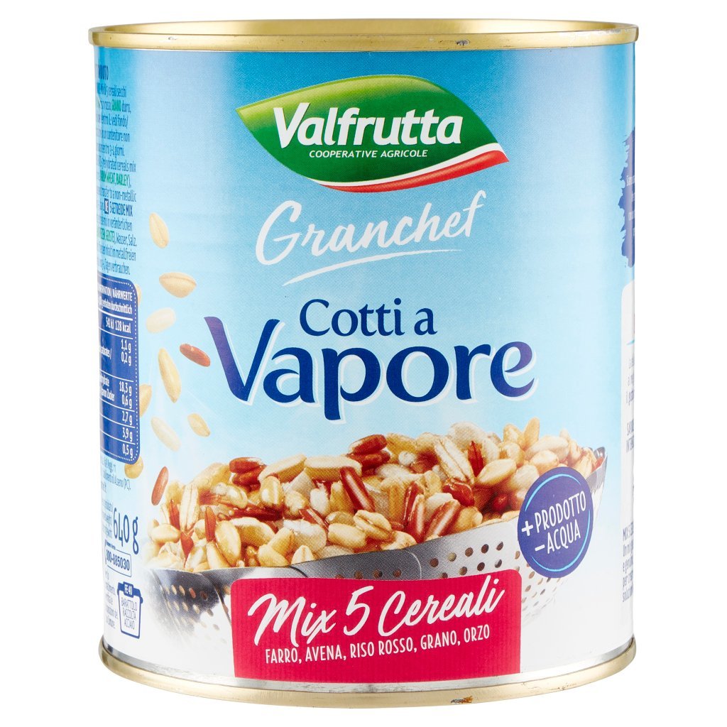 Valfrutta Granchef Cotti a Vapore Mix 5 Cereali Farro, Avena, Riso Rosso, Grano, Orzo