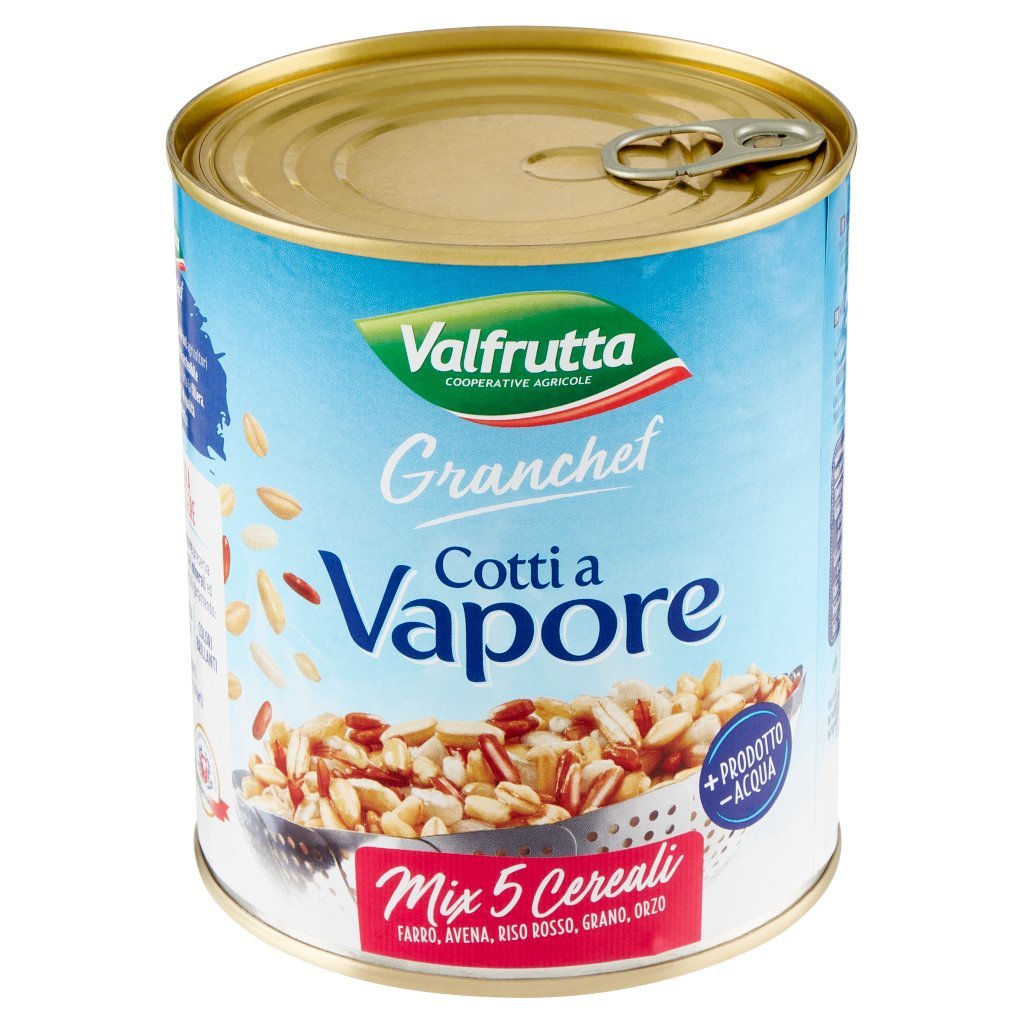 Valfrutta Granchef Cotti a Vapore Mix 5 Cereali Farro, Avena, Riso Rosso, Grano, Orzo