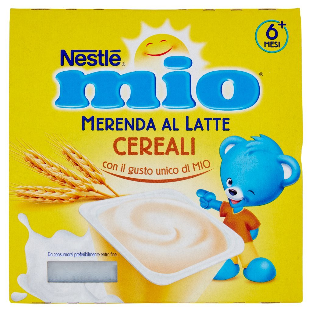 Mio Nestlé  Merenda al Latte Cereali da 6 Mesi 4 Vasetti da 100 g
