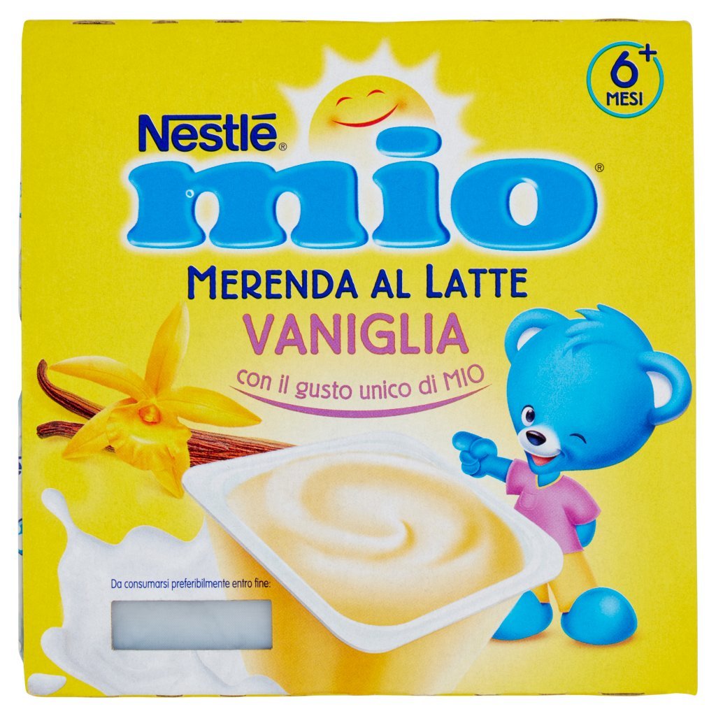 Mio Nestlé Merenda al Latte Vaniglia da 6 Mesi 4 Vasetti da 100 g