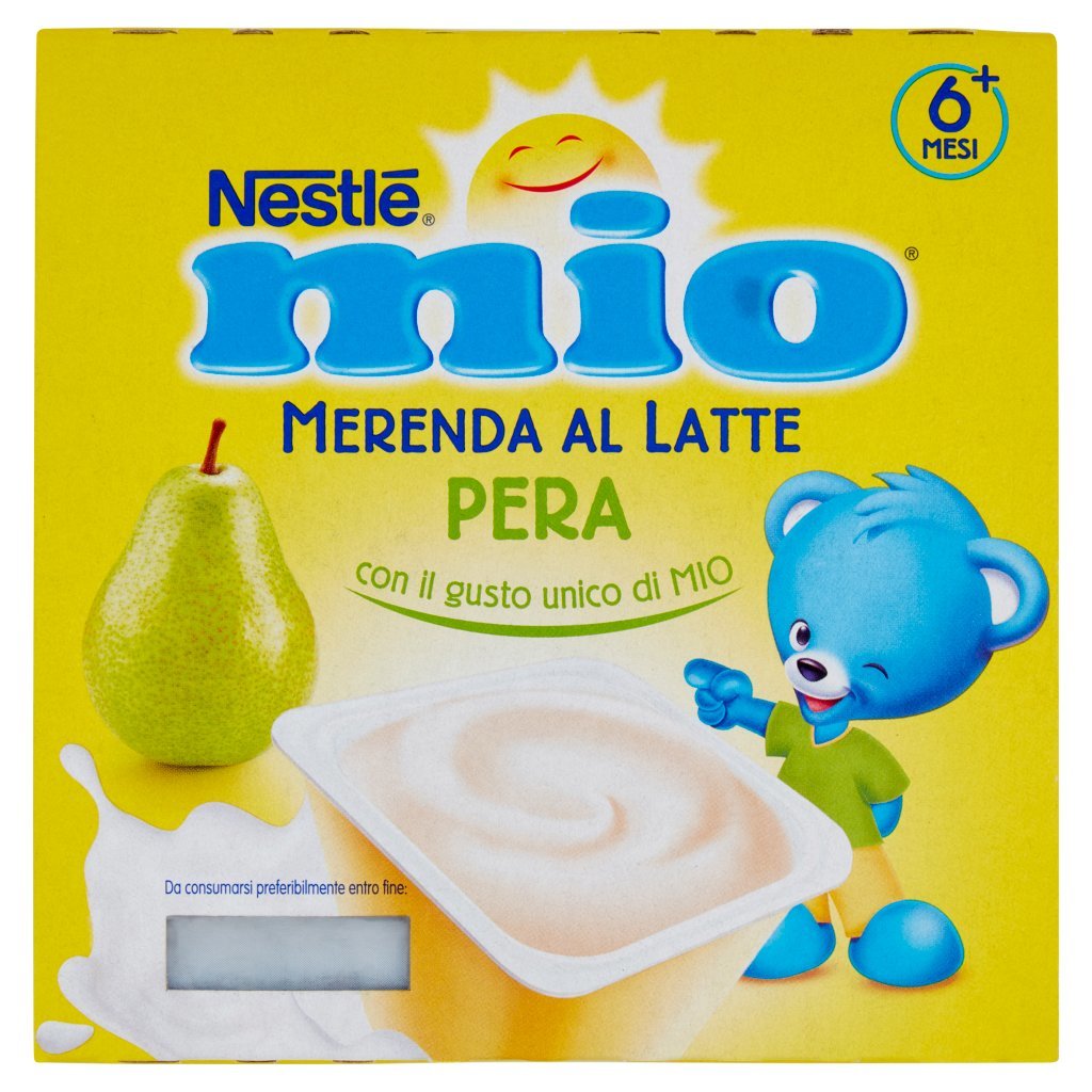 Mio Nestlé  Merenda al Latte Pera da 6 Mesi 4 Vasetti da 100g