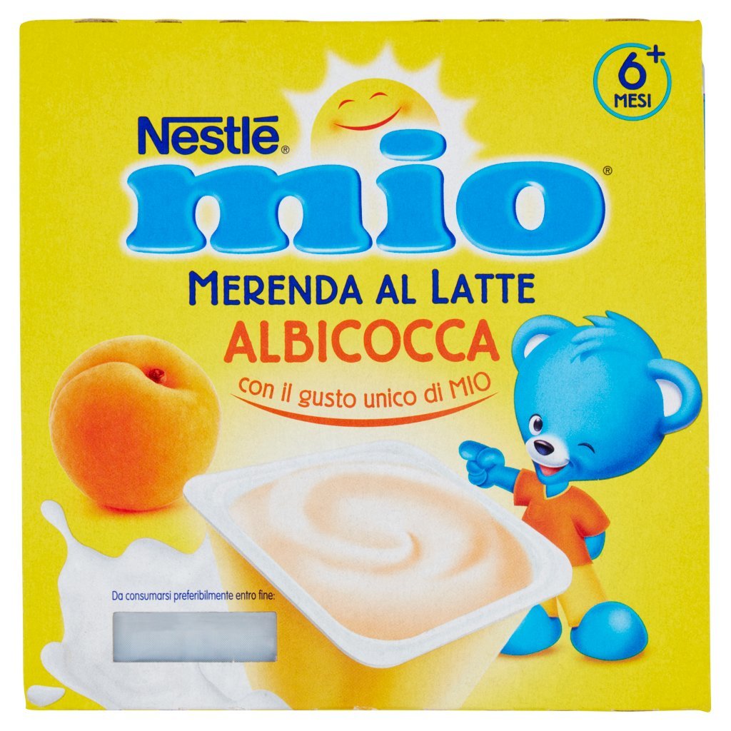 Mio Nestlé  Merenda al Latte Albicocca da 6 Mesi 4 Vasetti da 100 g