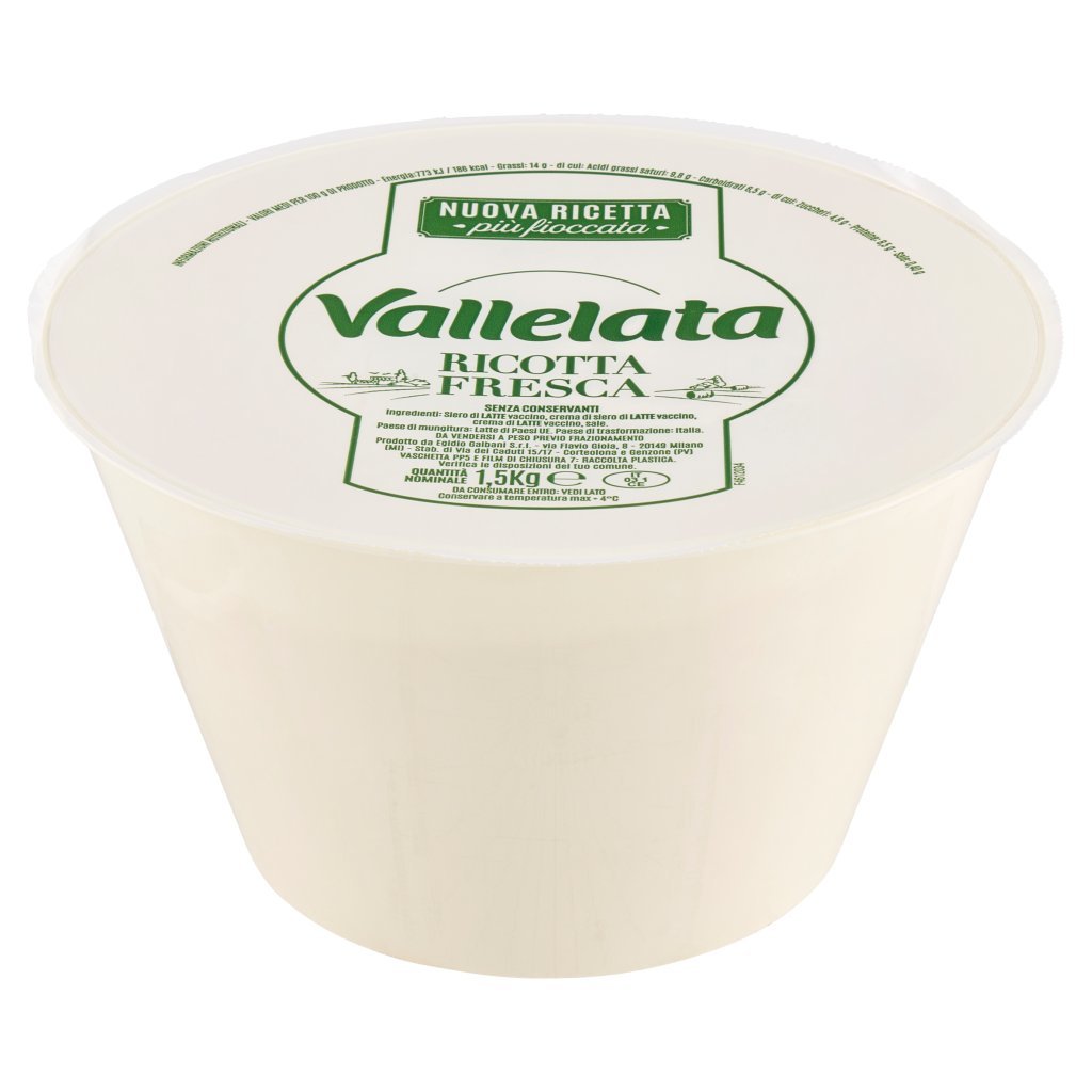 Vallelata Ricotta Fresca 1,5 Kg
