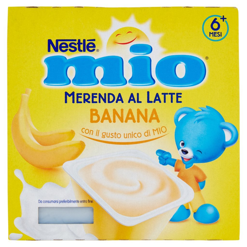 Mio Nestlé  Merenda al Latte Banana da 6 Mesi 4 Vasetti da 100 g