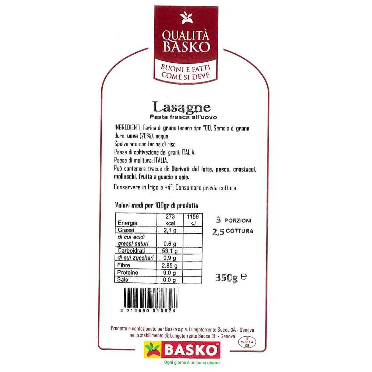 Qualita' Basko Lasagne G.350 Basko