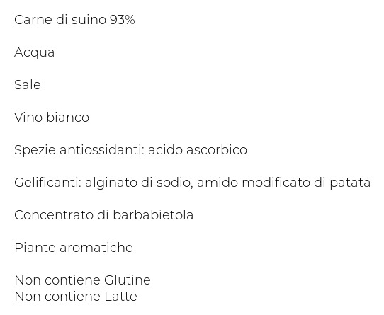 Aia Carne al Fuoco Salsiccia Luganega senza Pelle 0,500 Kg