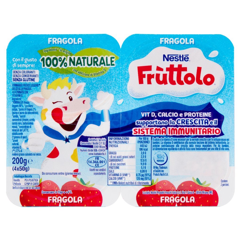 Fruttolo Nestlé  Fragola 4 x 50 g