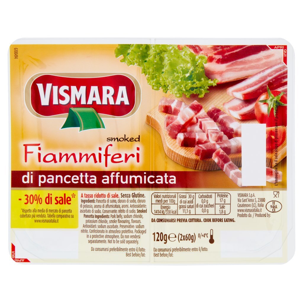 Vismara Fiammiferi di Pancetta Affumicata 2 x 60 g