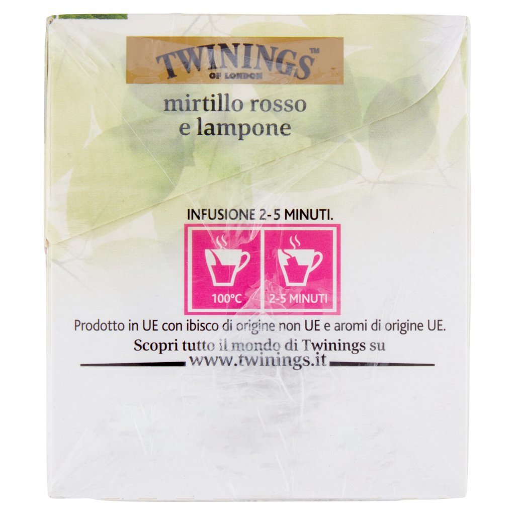 Twinings Infuso Aromatizzato Mirtillo Rosso e Lampone 20 x 2 g