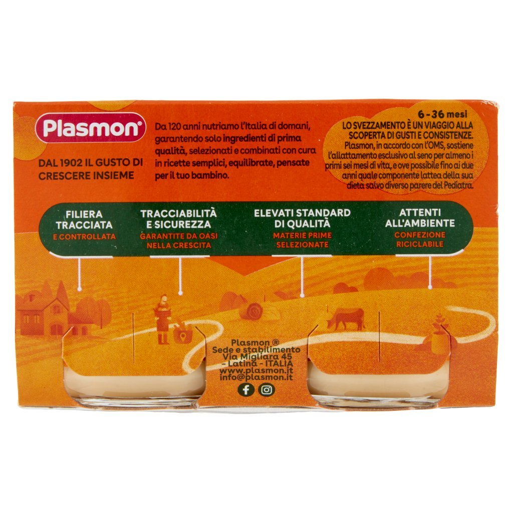 Plasmon Omogeneizzato con Fermenti Lattici Pastorizzati Mela e Yogurt 2 x 120 g