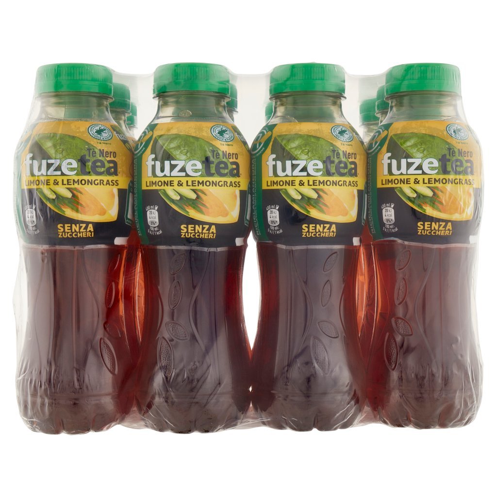 Fuze Tea Zero Fuze Tea senza Zuccheri, Tè Nero Limone con una Nota di Lemongrass Pet 12 x 400ml
