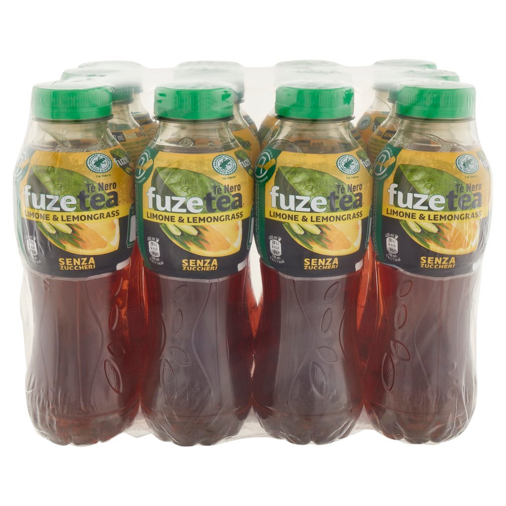 Fuze Tea Zero Fuze Tea senza Zuccheri, Tè Nero Limone con una Nota di Lemongrass Pet 12 x 400ml