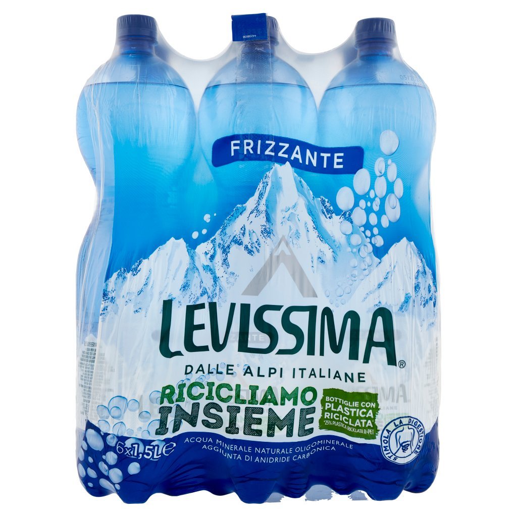 Levissima Acqua Frizzante R-pet 25% 6 x 1,5 l