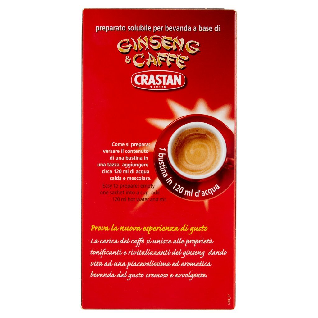 Crastan Preparato Solubile per Bevanda a Base di Ginseng & Caffè 4 x 20 g