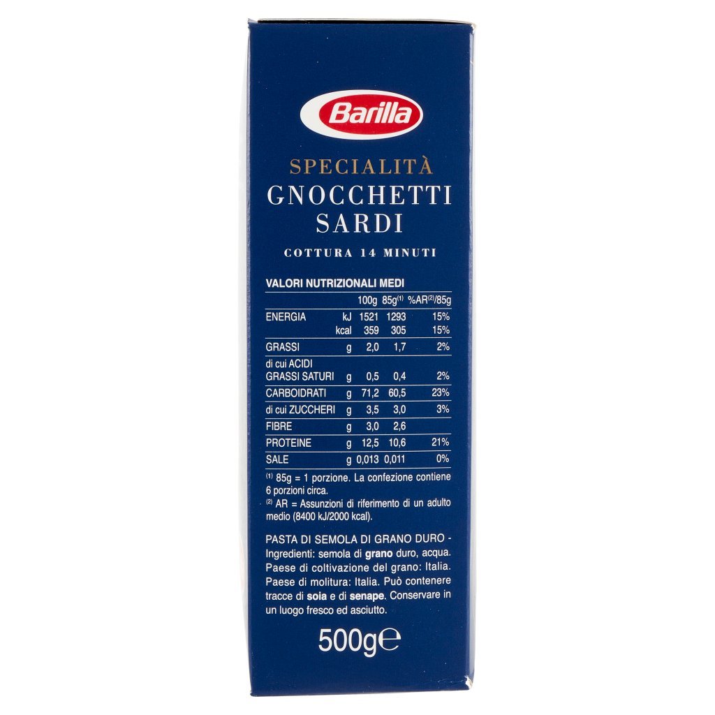 Barilla Pasta Specialità Gnocchetti Sardi 100% Grano Italiano