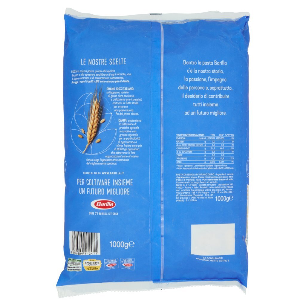 Barilla Pasta Fusilli n.98 100% Grano Italiano 500g