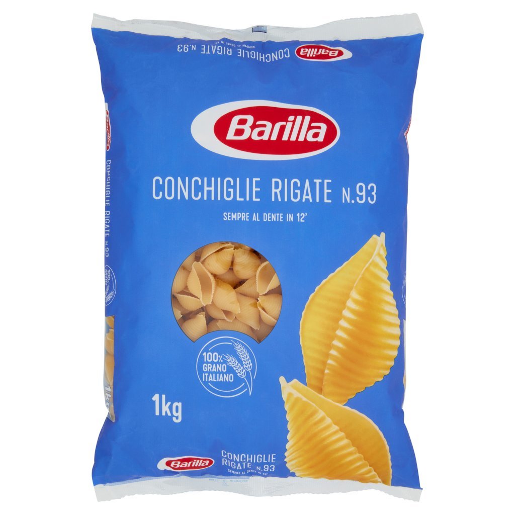 Barilla Pasta Conchiglie Rigate N.93 100% Grano Italiano Cello 1kg