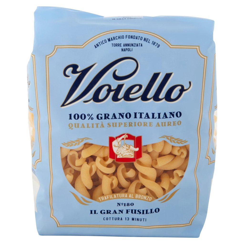 Voiello Pasta il Granfusillo N°180 Grano Aureo 100% Italiano Trafilata Bronzo