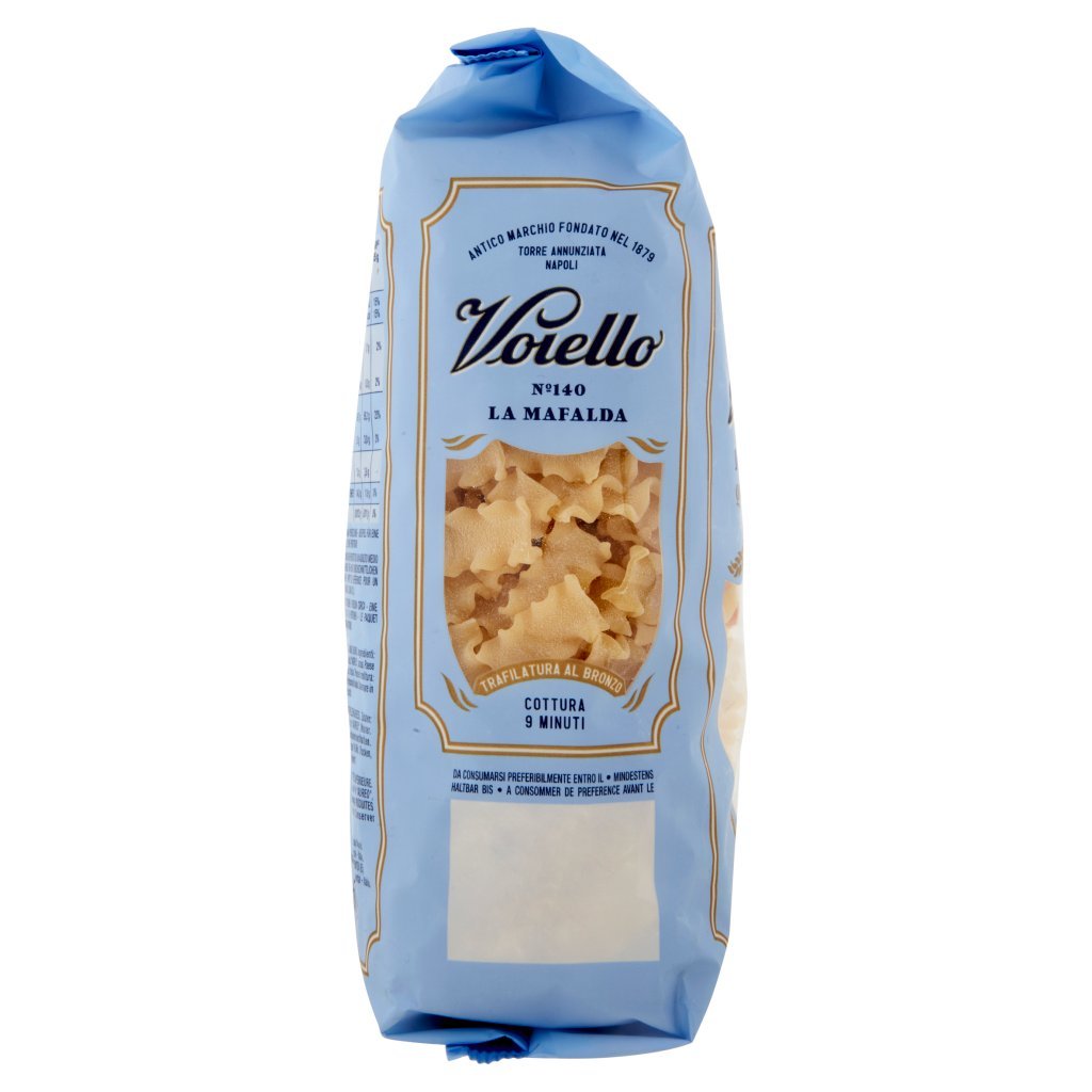 Voiello Pasta la Mafalda N°140 Grano Aureo 100% Italiano Trafilata Bronzo