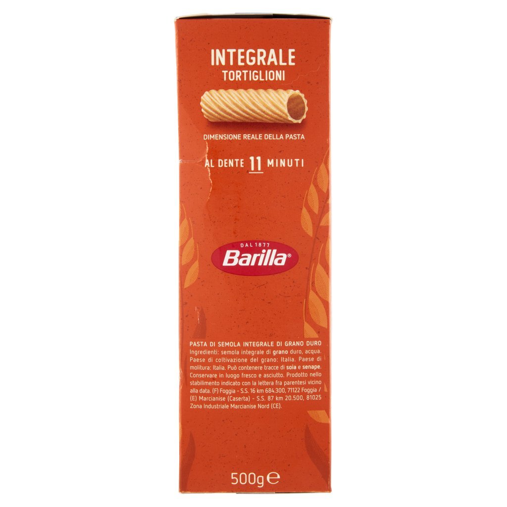 Barilla Pasta Integrale Tortiglioni 100% Grano Italiano