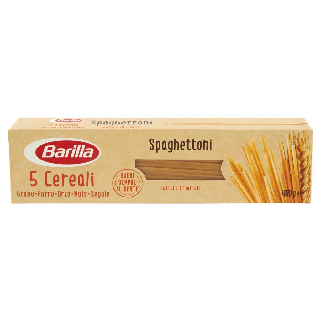 Barilla Pasta 5 Cereali Spaghettoni N.5 Fonte di Fibre 1 Kg