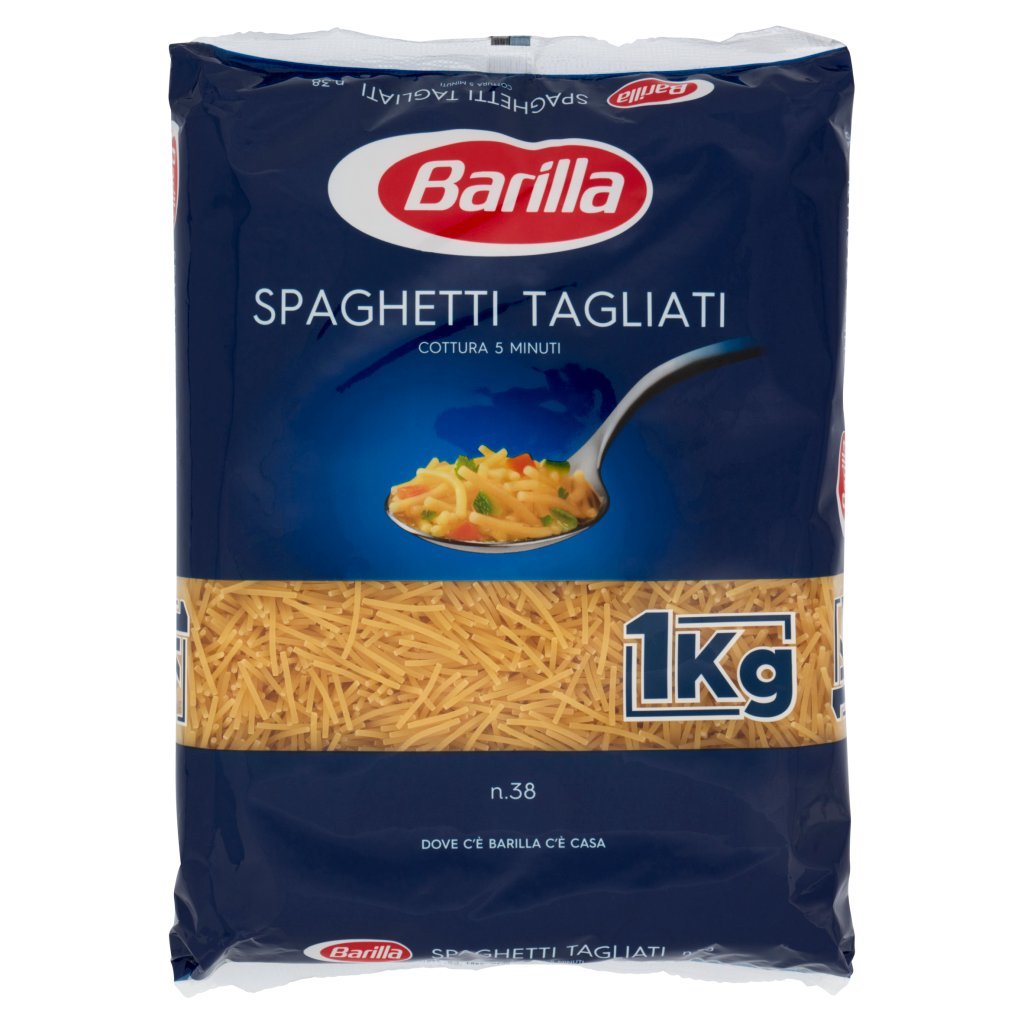 Barilla Pasta Spaghetti Tagliati 100% Grano Italiano Cello 1 Kg
