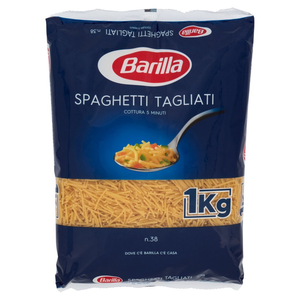 Barilla Pasta Spaghetti Tagliati 100% Grano Italiano Cello 1 Kg