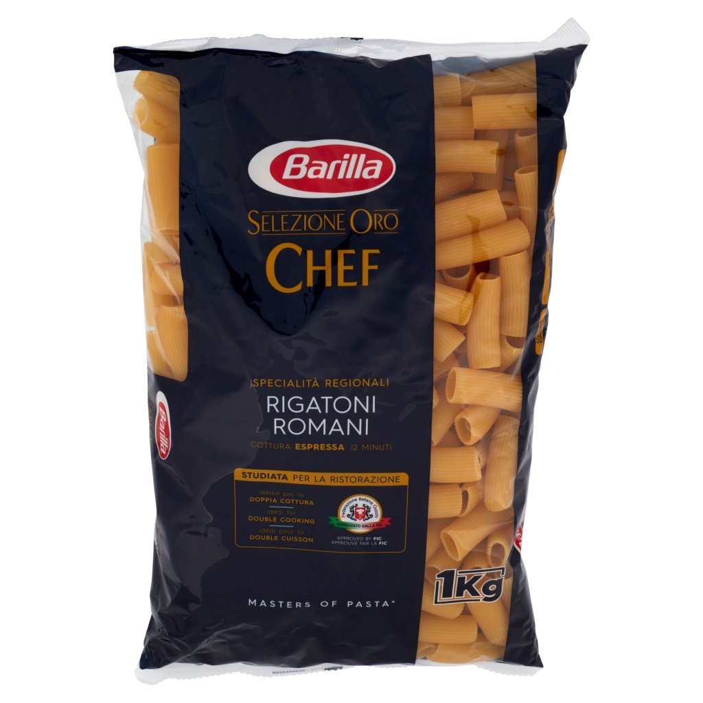 Barilla For Professionals Rigatoni Romani Pasta Corta Food Service Selezione Oro Chef 1 Kg