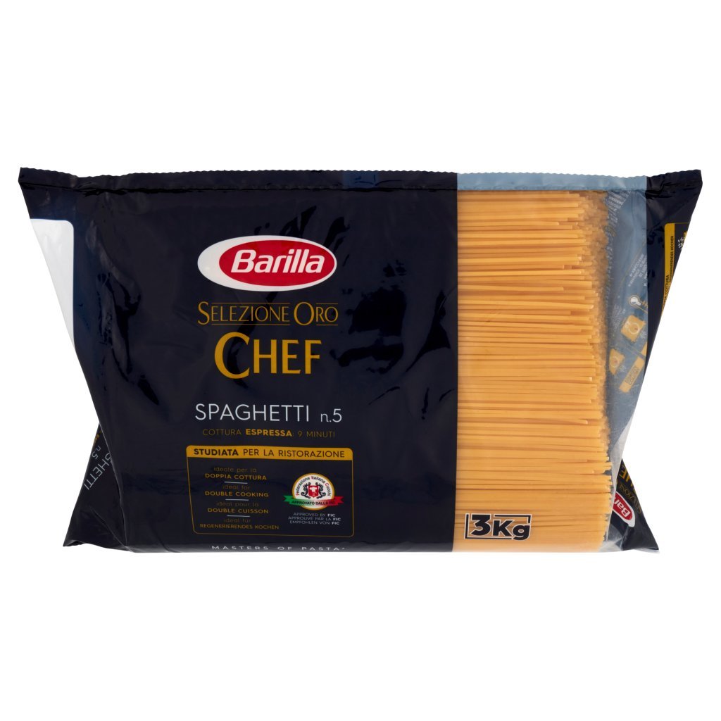 Barilla For Professionals Spaghetti Pasta Lunga Food Service Selezione Oro Chef 3 Kg