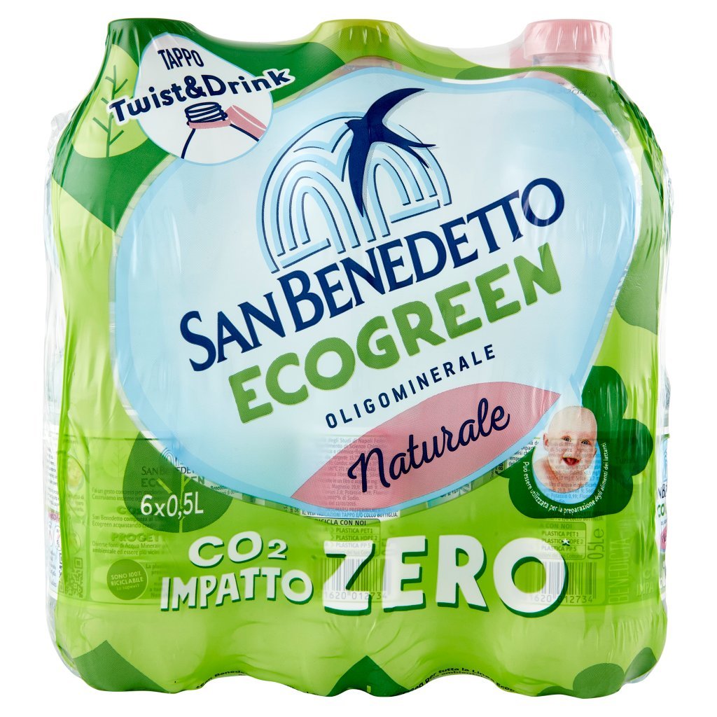 San Benedetto Acqua Naturale Benedicta Ecogreen 6 x 0,5 l