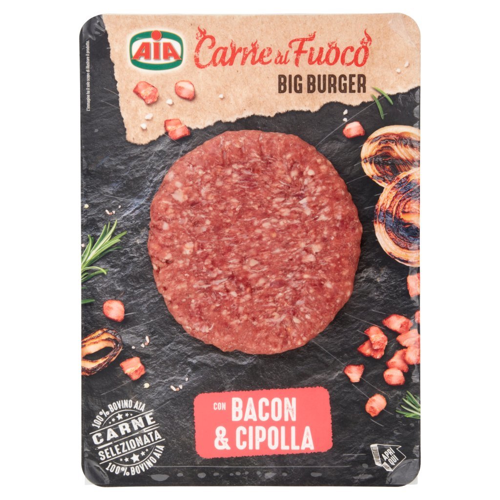 Aia Carne al Fuoco Big Burger con Bacon & Cipolla 0,180 Kg