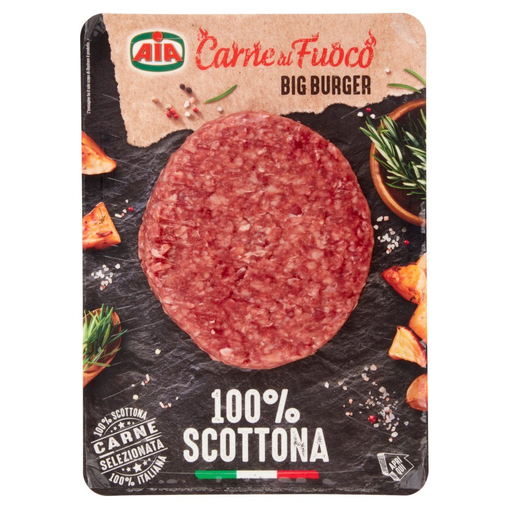 Aia Carne al Fuoco Big Burger 100% Scottona 0,180 Kg