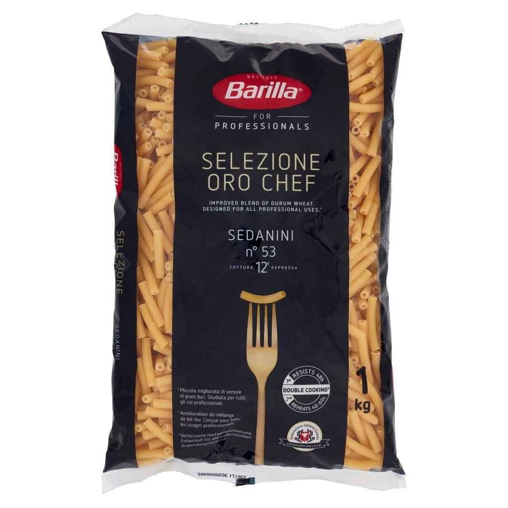 Barilla For Professionals Sedanini Rigati Pasta Corta Food Service Selezione Oro Chef 1kg