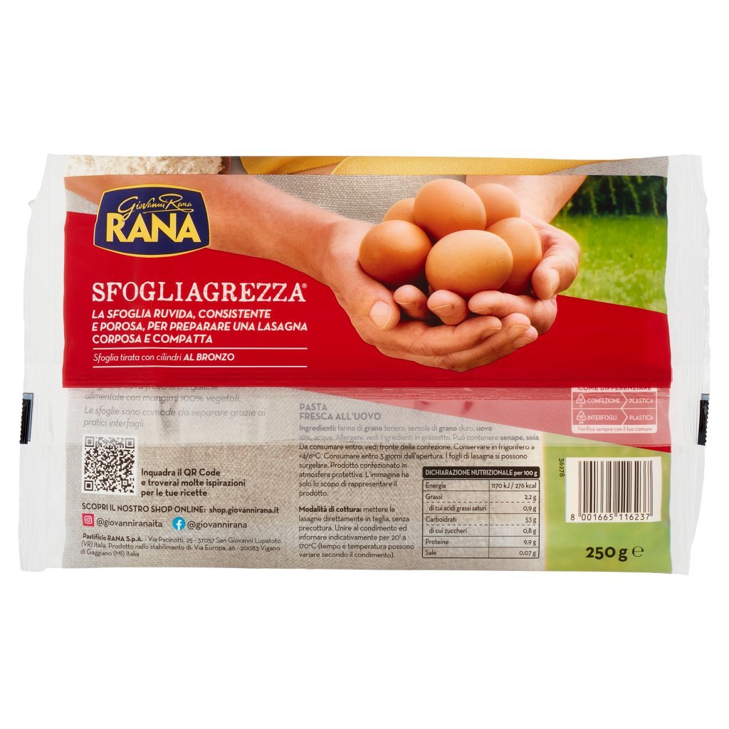 Giovanni Rana Sfogliagrezza Lasagne Fresche all'Uovo