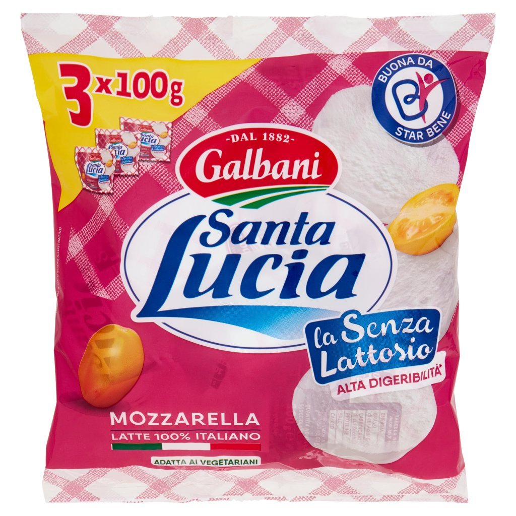Galbani Santa Lucia Mozzarella la senza Lattosio 3 x 100 g