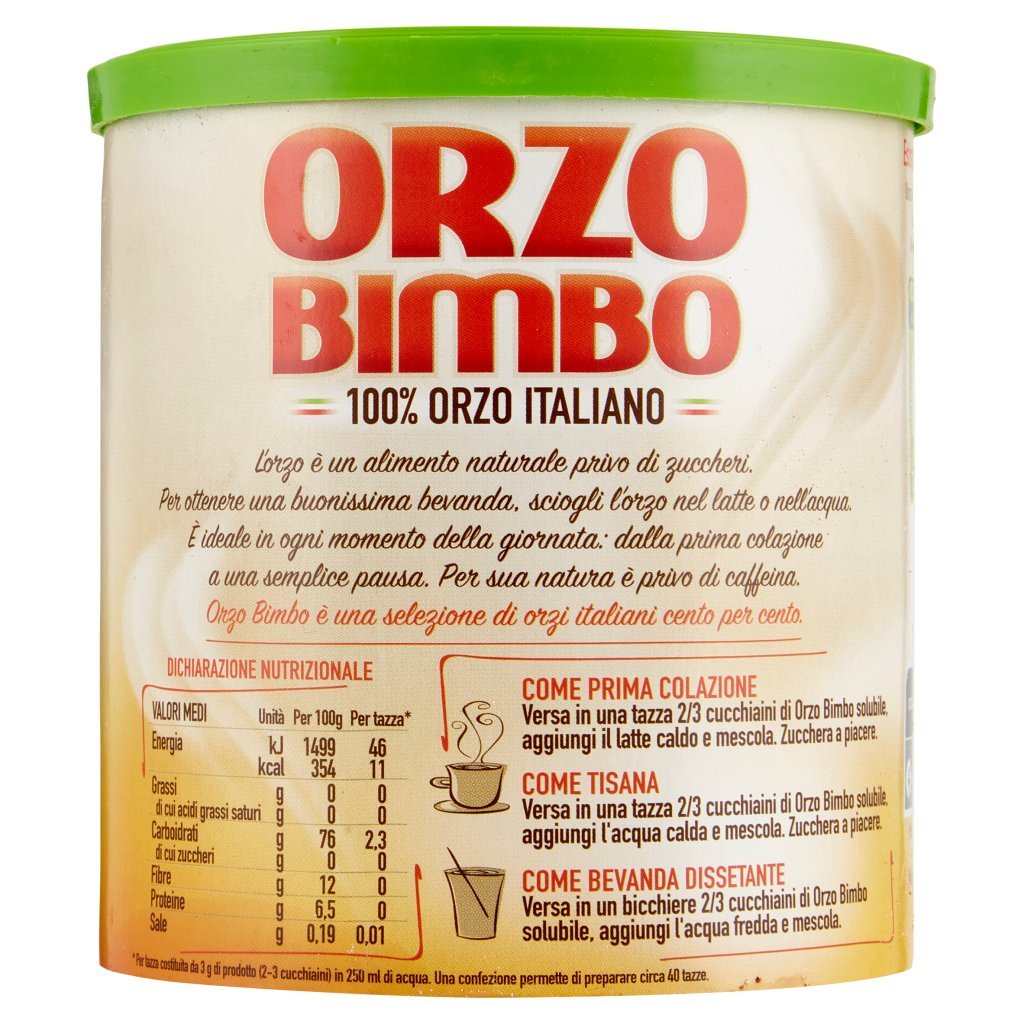 Orzo Bimbo Solubile da Orzo 100% Italiano