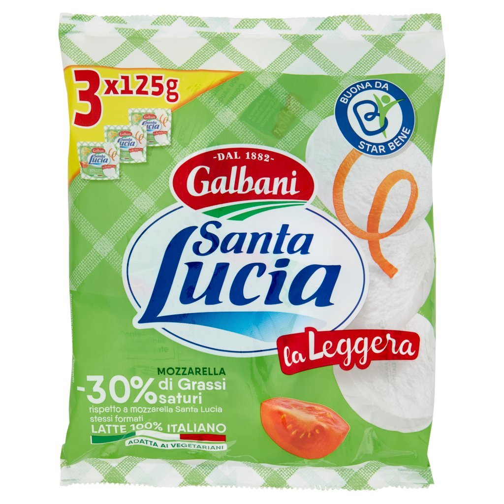 Galbani Santa Lucia Mozzarella la Leggera 3 x 125 g