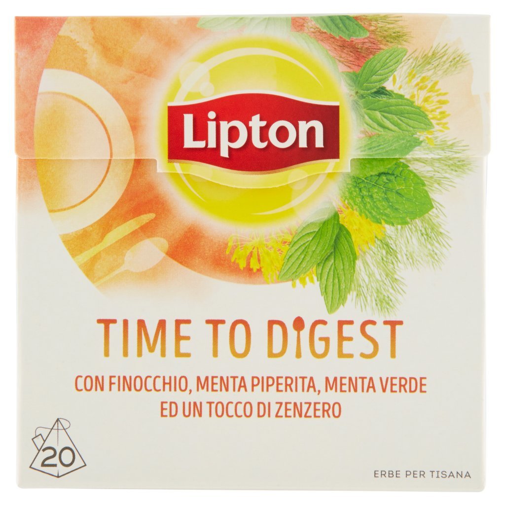 Lipton Time To Digest con Finocchio, Menta Peperina, Menta Verde e Zenzero 20 Filtri