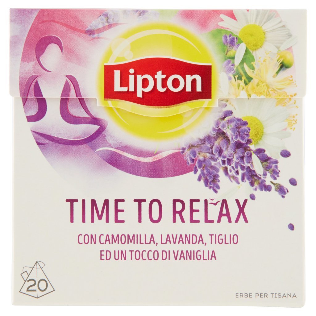Lipton Time To Relax con Camomilla, Lavanda, Tiglio e Vaniglia 20 Filtri